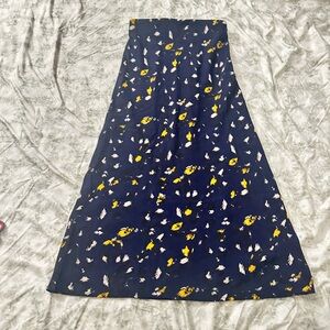 Elodie Navy and Yellow Maxi Skirt